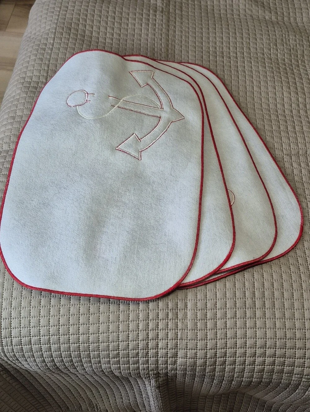 Set of 4 Heritage Linens Nautical Anchor Placemats with Napkins NWT